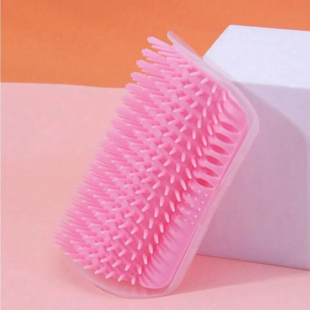 HP NWT Cat Self Groomer Wall Corner Massage Comb Brush Pink (OS)
